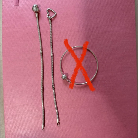 3 Pandora Moments Sterling Silver Bracelet Bundle Heart Clasp Leather Set - Picture 8 of 11